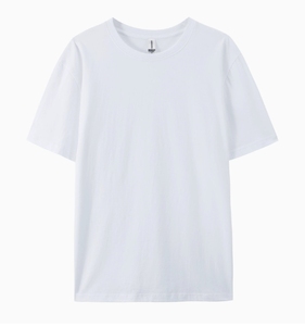 Camiseta de algodón 100% puro de 180g, cuello redondo, manga corta, estilo euroasiático, camiseta básica de color sólido para hombre. - Product Image 3