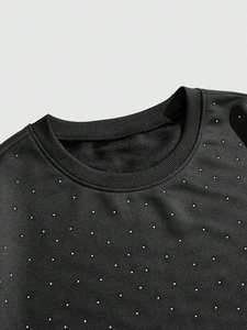Brand High Quality <b>Tshirt</b> 100% Heavy Cotton Hip Hop Rhinestones Tee T-shirts Acid Wash Printed T Shirt for Men - Product Image 3