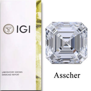 Diamant CVD de laboratoire certifié IGI, taille Asscher, clarté VVS VS, 0,50-4,00 carats, diamant non monté pour bijoux fins - Product Image 2