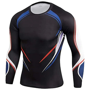 <b>Athletic</b> Men's Rash Guard Long Sleeve Compression Shirt with Moisture Wicking Fabric for Training Gym & Water Sports Rash Guard - Product Image 1