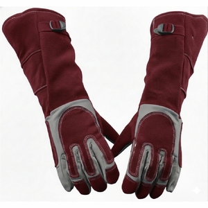 Guantes de Soldadura Profesionales de Cuero Resistentes al Calor, Guantes de Protección para Uso en Construcción, Taller y Fábrica - Product Image 1