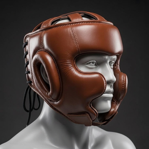 Protector de Cabeza Profesional para Boxeo, Casco de Protección Facial de Cuero para MMA - Product Image 2