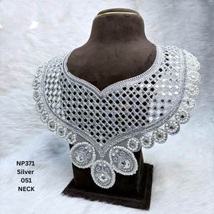 Patch brodé floral 3D de luxe pour encolure, applique en dentelle de coton haut de gamme pour robes de mariée, caftans, kurtis et accessoires DIY - Product Image 4