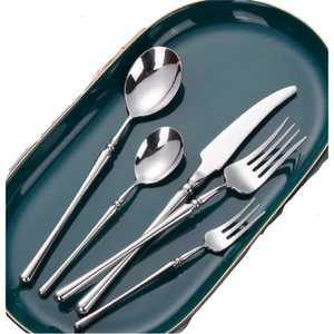 Juego de Cubiertos de Acero Inoxidable Dorado de Lujo con Mango de Coral Único, Cuchara para Servir, Cuchara para Pasta, Cucharón, Elegante Juego de Vajilla para Hotel - Product Image 6