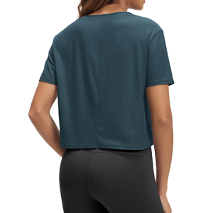 Camiseta Corta Transpirable para Mujer, Cuello Redondo, Manga Corta, Algodón Elástico, para Uso en Interiores y Exteriores - Product Image 2