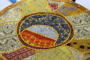 Floor Pillow <b>Boho</b> Round Floor <b>Cushion</b> Purple Meditation <b>Cushion</b> <b>Cover</b> - Product Image 3