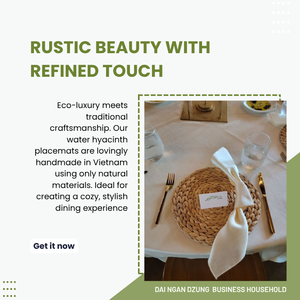 Eco-friendly Water Hyacinth Round <b>Table</b> <b>Mat</b> Handcrafted Bohemian Design Non-Slip - Product Image 4