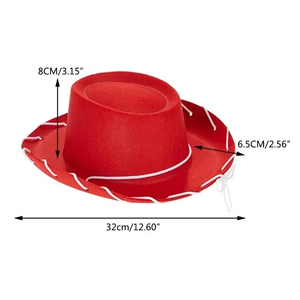 GENERSA SPORTS Unisex Cowboy <b>Hat</b> Red Brown Felt 100% Polyester Digital Printing Western Style Adjustable <b>Band</b> Party Casual Four - Product Image 4