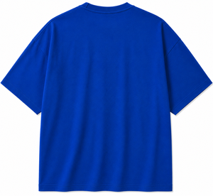 T-shirt bleu à manches courtes pour homme HASHBLOOM, coupe ample, col rond, 100 % coton, uni, vintage, respirant, séchage rapide, esprit positif - Product Image 5