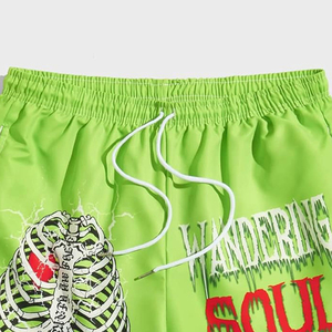 Shorts de bain imprimés sérigraphiés avec design personnalisé, séchage rapide, taille élastique, style urbain, shorts tendance - Product Image 3