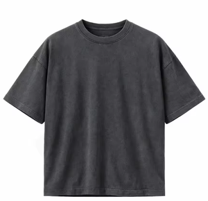 เสื้อยืดสตรีทแวร์คอกลมสีสันตัดกัน น้ำหนัก 200 กรัม พิมพ์ลายโลโก้แบบพัฟฟ์ตามสั่ง ทรงปกติ ใส่ได้ทั้งชายและหญิง - Product Image 1