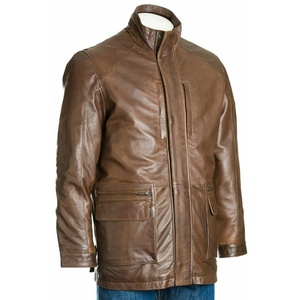 <b>Long</b> Shearling <b>Leather</b> <b>Jacket</b> For Men with Solid Design Handmade Winter <b>Jacket</b> Outdoor Winter Warm Thick Sheepskin <b>Jackets</b> - Product Image 5