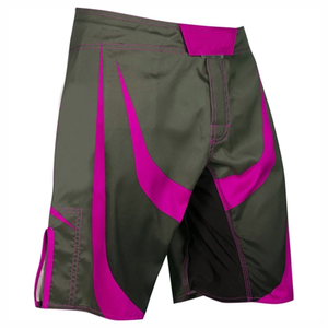 Men's MMA Shorts Color <b>Blocked</b> Green Pink Quick Dry Polyester Mixed Martial Art Wear Regular Fit Adult Size Boxing BJJ Muay Thai - Product Image 1