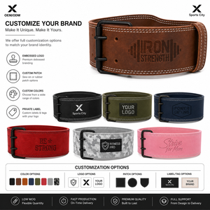 Ceinture de musculation en cuir véritable personnalisée 10mm 13mm, ceinture de powerlifting à double boucle, ceinture de soutien pour la gym OEM ODM - Product Image 3
