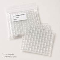 Butoirs de tiroir plats en PVC transparent, autocollants, protection de surface 15x4mm