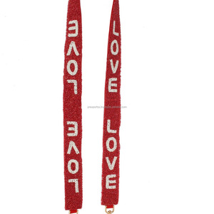 Correa de Hombro Hecha a Mano con Cuentas Rojas y Gancho, Estilo Vintage, Bordado Personalizado, Ecológica e Impermeable, para Bolsos de Hombro - Amor - Product Image 2