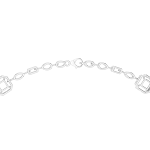 Collar Elara con Esmeralda y Diamante de Corte Ovalado, Diseño Geométrico y Moderno en Plata, Opción 2 (Optimizado para SEO/Descripción) - Product Image 4