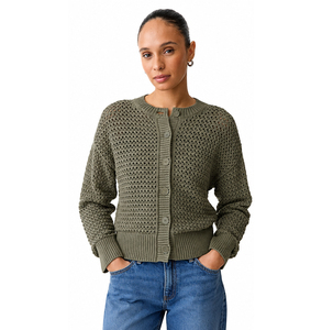 Top Design Women's Casual Wool/Cashmere <b>Varsity</b> <b>Cardigan</b> Sweater Front Logo Knit O-Neck Autumn Sweater - Product Image 4
