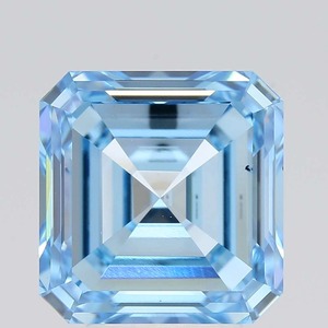 Diamant de laboratoire de 5,00 carats, taille carrée Ascher, bleu vif fantaisie, clarté VS 2 - Product Image 5