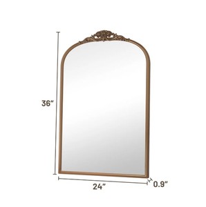 Arched Vintage Wall <b>Mirror</b> – Ornate Gold Decorative <b>Frame</b> <b>Mirror</b> for Living Room, Bedroom & Luxury Home Decor - Product Image 2