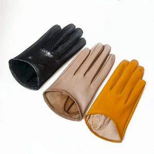 <b>Women</b> Sheep Leather Driving Gloves Wrist Length Unlined <b>Thermal</b> Plain Style for Daily Use Winter Warmth - Product Image 2