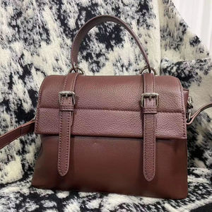 Bolsos de Mano de Cuero Genuino de Lujo para Mujer, Bolso de Hombro Duradero con Cierre de Cremallera en Colores Marrón, Negro y Naranja - Product Image 5