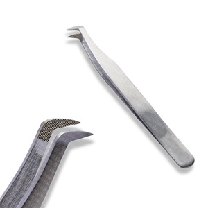 Pince à épiler pour extensions de cils, pointe super fine pour les éventails 0,03 0,07, ergonomique, antidérapante, acier inoxydable, OEM ODM, outil pour cils - Product Image 2