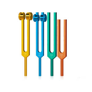 Juego de Diapasones de Resonancia Coloridos Mejorados para Sanación, Terapia de Sonido de Chakras con Peso y sin Peso, 128Hz, 136Hz, 256Hz y 384Hz - Product Image 1