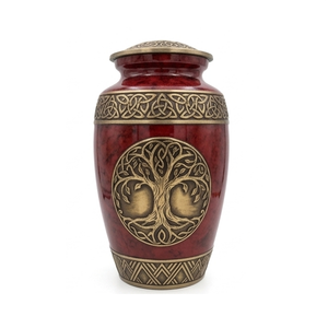 Urna Funeraria de Latón para Adultos, Diseño de Árbol Grabado, Acabado en Mármol Blanco Pulido, Urna Duradera y Personalizable para Cenizas Humanas, 200 Pulgadas Cúbicas - Product Image 4