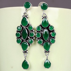 Pendientes Colgantes de Plata Oxidada al Mejor Precio para Mujer |   Joyería Boho Hecha a Mano con Piedras Multicolores para Boda |   Proveedor Mayorista - Product Image 3