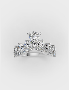 Anillo de Compromiso de Lujo para Mujer con Corona de Diamantes Cultivados en Laboratorio de Corte Pera de 1.35 CTW en Oro de 14K - Product Image 2