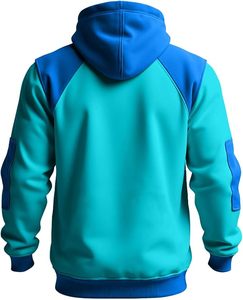 เสื้อฮู้ดผู้ชายสีดำ แขนเสื้อแบบแร็กแลน สีพื้น ทรงลำลอง ใส่ได้ทุกวัน เหมาะสำหรับฤดูใบไม้ร่วง ผ้าเฟรนช์เทอร์รี่ ถักแบบพูลโอเวอร์ - Product Image 5