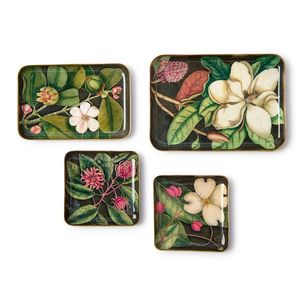 ถาดเสิร์ฟเคลือบสีพิมพ์ลายตามสั่ง ถาดอาหารโลหะรูปสี่เหลี่ยมผืนผ้า ลายดอกไม้ตกแต่ง สำหรับใช้ในบ้าน ห้องครัว ของตกแต่งโต๊ะอาหาร - Product Image 4