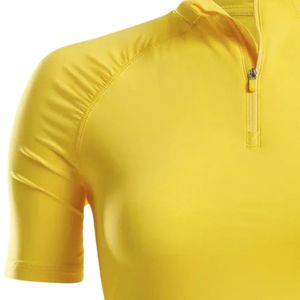 Yellow <b>Women's</b> <b>Quarter</b> <b>Zip</b> Short Sleeve Golf Pullover Shirt Lightweight Performance Sports Top Outdoor Training Wear Casual - Product Image 6