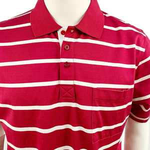 Camisa Formal Personalizada para Hombre, de Manga Corta, en Tela de Rizo Antiarrugas, Color Rojo y Blanco, con Bolsillo - Product Image 3