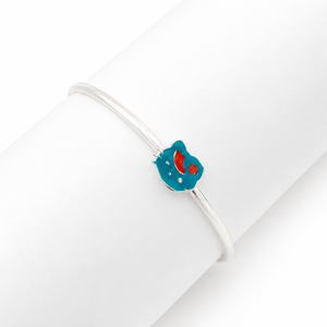 925 Sterling Silver Blue Cat Enamel Kids <b>Bangle</b> Bracelet <b>Set</b> High Polish Animal Design for Girls Daily Wear Party Gift Jewelry C - Product Image 2