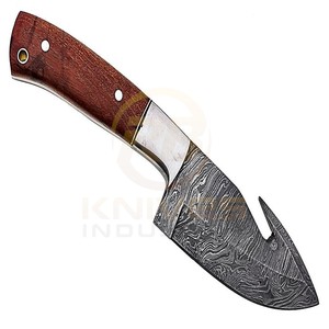 Couteau de chasse d'extérieur OEM/ODM personnalisé de haute qualité, lame fixe en Damas, couteau de survie à crochet pour la chasse et le camping, vente en gros - Product Image 1