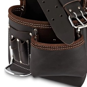 New Arrival Best Selling Customized Solid Color Genuine Leather Knife Roll Bags Own Logo Custom Label OEM Support Tool Bags - Product Image 6