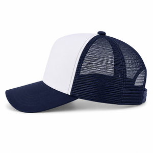 OEM Blank Trucker <b>Hat</b> Custom Solid Color Baseball Cap Polyester Foam Mesh Back Adjustable Snapback Sports Headwear 6-Panel - Product Image 3
