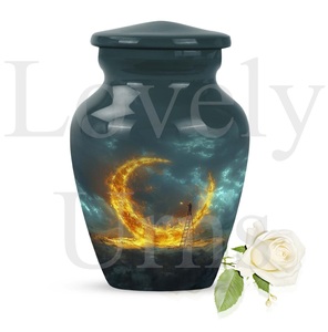 Urna grande Lunar, esencial para urnas funerarias con temática abstracta, para cenizas humanas, recuerdo decorativo y tributo. - Product Image 6