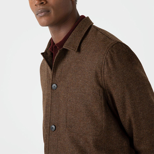 Nouveau Manteau Long en Laine pour Homme, Trench Vintage Chaud et Épais au-dessus du Genou, Col en V, Style Modeste - Product Image 4