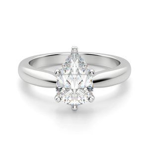 925 Starling Silver Dainty Solitaire Anillo de compromiso 1,0-2.0CT Corte de pera Diamante cultivado en laboratorio para bodas Joyería hecha a mano - Product Image 1