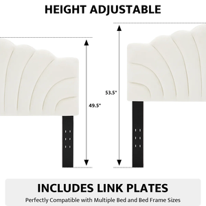 Cabecera de Cama Moderna MD03 de Madera Sólida con Diseño Elegante y Flexible, Ajustable, con Soporte Cómodo y Tapizado en Terciopelo, Estilo Vietnamita, Tamaño King - Product Image 4