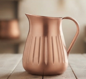 Wholesaler Custom Water Pitcher Large Storing Metal Handle Copper Plated Metal <b>Jug</b> with Handle - Product Image 1