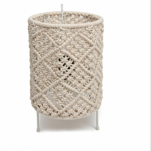 Lámpara Colgante de Macramé Bohemio con Cuerda de Algodón Ecológica, Cubierta Redonda para Lámpara, Ideal para la Sala de Estar o Regalos de Inauguración - Product Image 1
