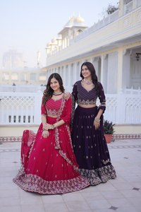 Conjunto de Lahenga Choli Dupatta de Seda Jacquard Negro Inspirado en Celebridades, para Primera Comunión, Boda o Fiesta - Product Image 5