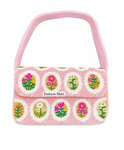 Sac de soirée à rabat floral perlé, sac à bandoulière fait main et tendance pour les soirées - Product Image 1