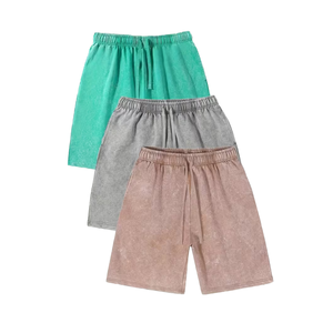 Shorts décontractés pour hommes de haute qualité, shorts de sport d'été en tissu éponge de coton noir, shorts de sport pour hommes avec logo personnalisé - Product Image 1