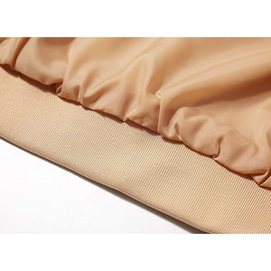 Blouson bomber beige pour homme, couleur unie, fermeture éclair, col montant, toile enduite, vêtement d'hiver décontracté - Product Image 6