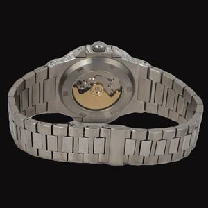 Reloj de Pulsera Personalizado para Hombre con Esfera Azul Cielo, Diamantes Moissanite, Acero Inoxidable, Movimiento de Cuarzo, Bisel Cuadrado y Cristal - Product Image 5